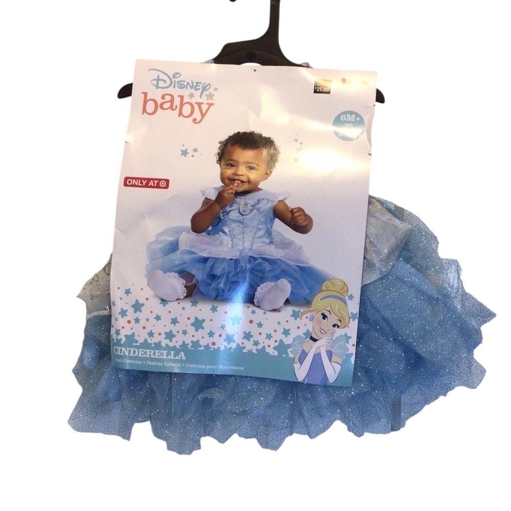 Disney Baby Cinderella Infant Costume Blue Tulle Dress Princess Halloween - Picture 2 of 8